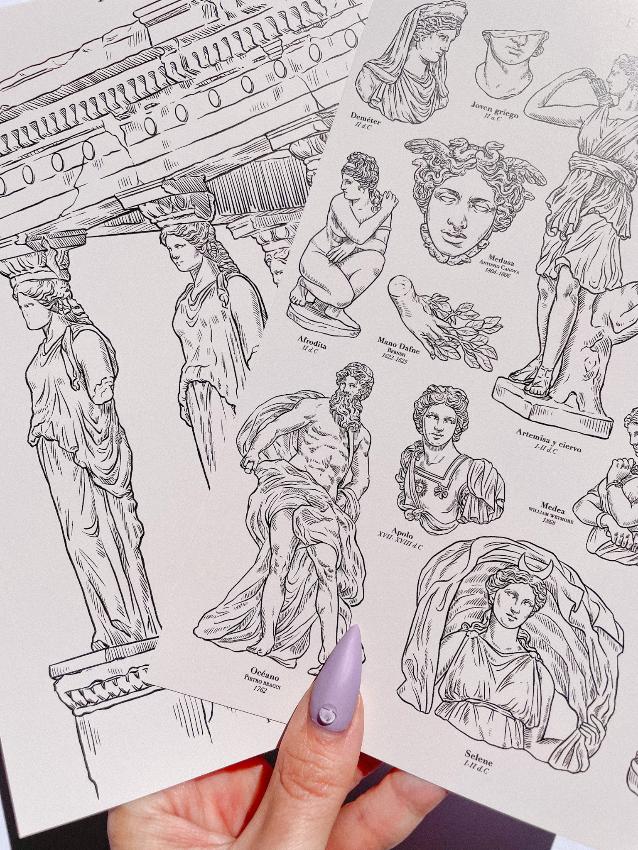Pack prints Cariátides y Mitología griega ©